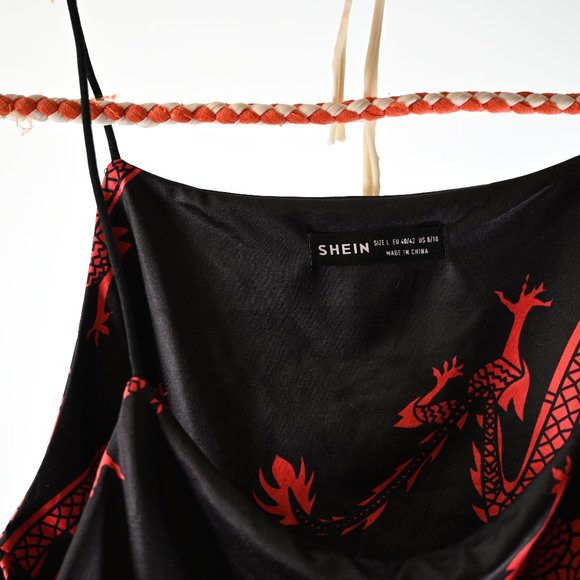 Chinese Style Crop Top Black Red - Picture 6 of 6